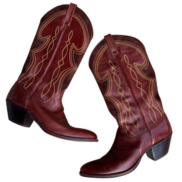 Dan Post 4124 Leather and Suede Cowboy Boots Sz 7.5 - Picture 3 of 8